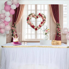 Lofaris Romantischer Herz-Rosen-Partyhintergrund in Rosa und Rot für Valentinstag und Hochzeiten elegante Fotokulisse