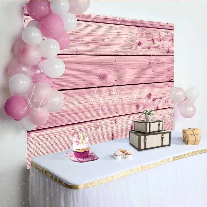 Lofaris Rose Pink Wood Boards Backdrop Vibrant Timber Texture with Screw Details Photography Background