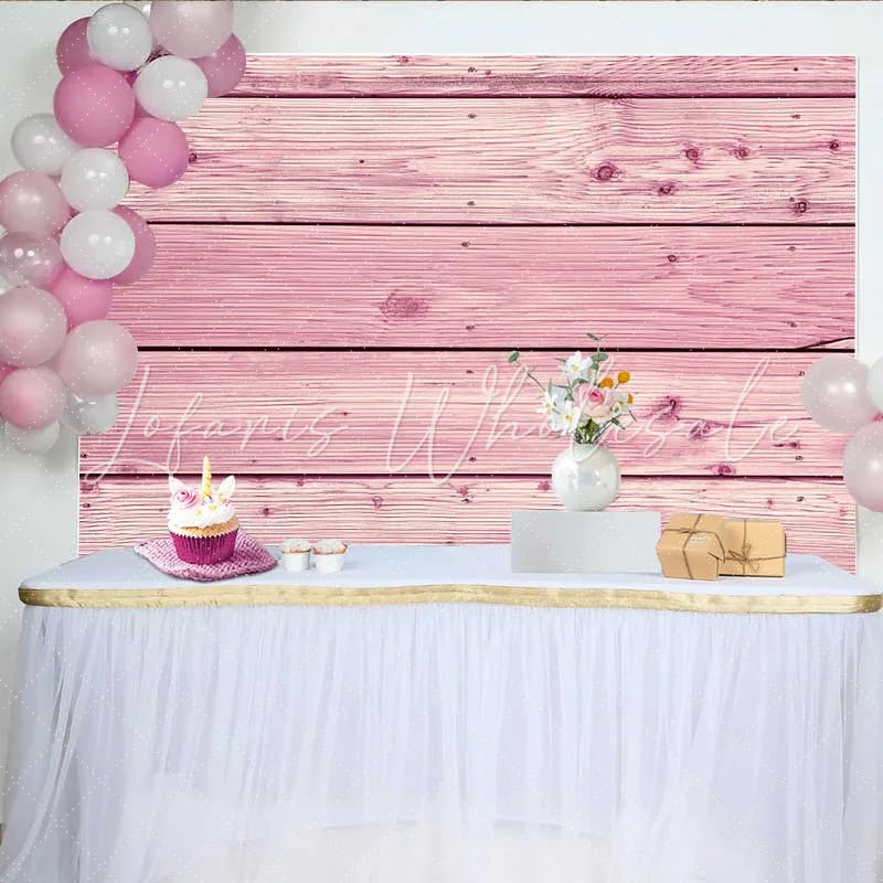 Lofaris Rose Pink Wood Boards Backdrop Vibrant Timber Texture with Screw Details Photography Background
