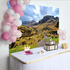 Lofaris Rugged Mountain Landscape Natural Scenery Photography Backdrop Dramatic Cloudy Sky Background for Studio Portrait
