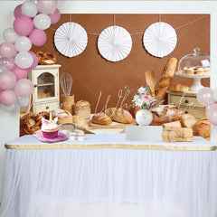 Lofaris Rustic Bakery Photography Backdrop with Fresh Bread and Pastries Kitchen Food Theme Background for Studio Photoshoot