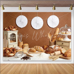 Lofaris Rustic Bakery Photography Backdrop with Fresh Bread and Pastries Kitchen Food Theme Background for Studio Photoshoot