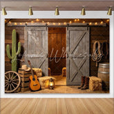 Lofaris Rustic Barn Photography Backdrop with Sliding Doors Western Wood Wall Background for Studio Photoshoot and Party Decor