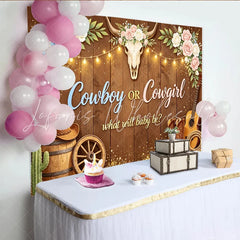 Lofaris Rustic Cowboy or Cowgirl Gender Reveal Baby Shower Backdrop Western Themed Photography Background for Baby Announcement Party