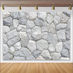 Lofaris Rustic Gray Stone Wall Photography Backdrop Natural Textured Background for Studio Portrait and Event Decor