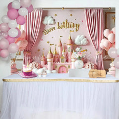 Lofaris Rustic Navy and Brown Balloon Arch Birthday Backdrop Tan and White Photography Background Boy Party Decor