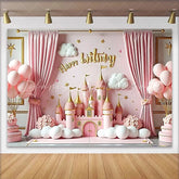 Lofaris Rustic Navy and Brown Balloon Arch Birthday Backdrop Tan and White Photography Background Boy Party Decor