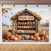 Lofaris Rustic Pumpkin Patch Backdrop with Autumn Leaves and Corn Stalks Fall Harvest Background for Halloween Party Decor