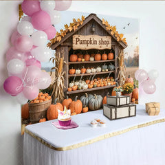 Lofaris Rustic Pumpkin Patch Backdrop with Autumn Leaves and Corn Stalks Fall Harvest Background for Halloween Party Decor