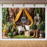 Lofaris Rustic Safari Adventure Tent Birthday Cake Smash Backdrop Wild One Jungle Theme Party Decor