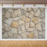 Lofaris Rustic Stone Wall Photography Backdrop with Natural Beige Texture Versatile Photo Background for Studio Portrait