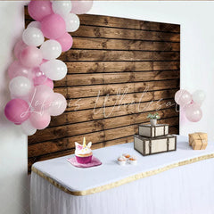 Lofaris Rustikaler brauner Holzbretter-Partyhintergrund Vintage-Holzwand für Fotoshootings Feiern und Events