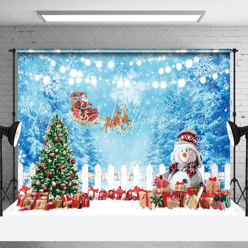 Lofaris Santa Claus Snow Forest Christmas Photo Backdrop