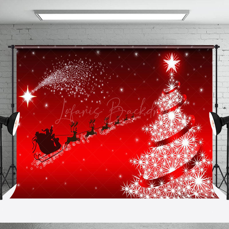 Lofaris Santa Reindeer Snowy Christmas Night Party Backdrop