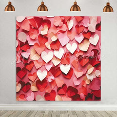 Lofaris Scattered Red and Pink Hearts Backdrop Valentines Day Pattern for Sweet Portrait Decor