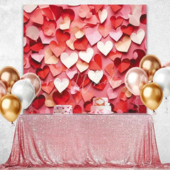 Lofaris Scattered Red and Pink Hearts Backdrop Valentines Day Pattern for Sweet Portrait Decor