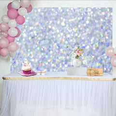 Lofaris Silver Iridescent Bokeh Backdrop Pastel Rainbow Sparkle Photography Background