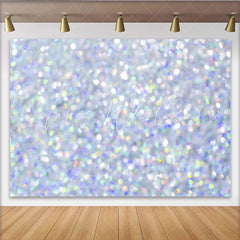 Lofaris Silver Iridescent Bokeh Backdrop Pastel Rainbow Sparkle Photography Background