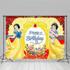 Lofaris Snow White and the Seven Dwarfs Birthday Backdrop Disney Princess Inspired Fairytale Forest Party Photo Prop