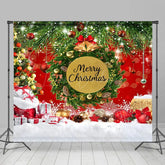 Lofaris Snowy Field Wreath Festive Christmas Vibe Backdrop