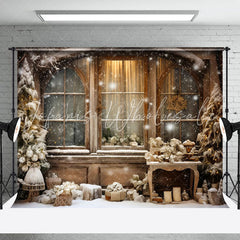Lofaris Snowy House Vintage Winter Backdrop For Photography