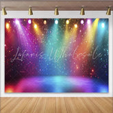 Lofaris Sparkling Colorful Stage Photography Backdrop with Bright Spotlights and Glitter Vibrant Party Background for Photoshoot and Events