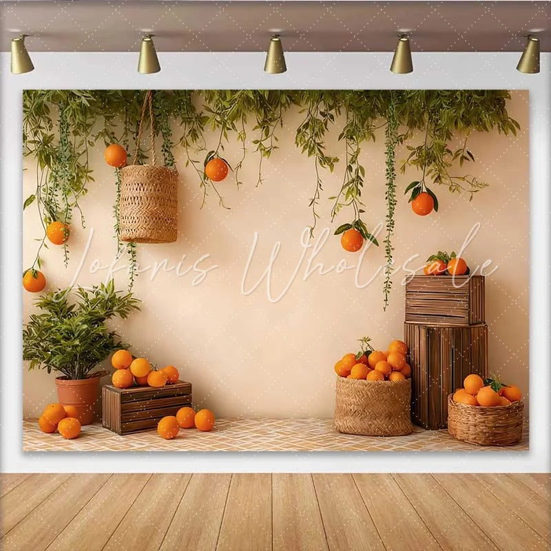 Lofaris Spring Orange Grove Indoor Backdrop Mediterranean Fruit Harvest Photography Background
