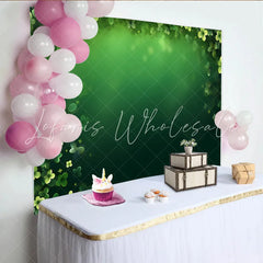 Lofaris St. Patrick’s Day Backdrop Glowing Clover Frame and Dark Green Vignette