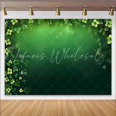 Lofaris St. Patrick’s Day Backdrop Glowing Clover Frame and Dark Green Vignette