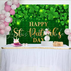 Lofaris St. Patrick’s Day Backdrop Happy St. Patrick’s Day Gold Text on Green Plaid Background for Irish Party
