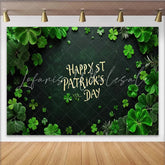 Lofaris St. Patrick’s Day Backdrop Happy St. Patrick’s Day Text on Dark Stone