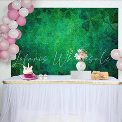Lofaris St. Patrick’s Day Backdrop Vintage Green Grunge Texture and Clover Pattern