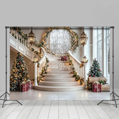 Lofaris Stairs Arch Window Christmas Architecture Backdrop