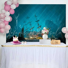 Lofaris Sunken Pirate Ship Underwater Backdrop Deep Sea Treasure Adventure Party Decorations Photography Background