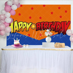 Lofaris Super Hero Comic Movie Birthday Backdrop Red and Blue Star Powerful Party Decoration Adventure Strong Photo Background