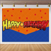 Lofaris Super Hero Comic Movie Birthday Backdrop Red and Blue Star Powerful Party Decoration Adventure Strong Photo Background