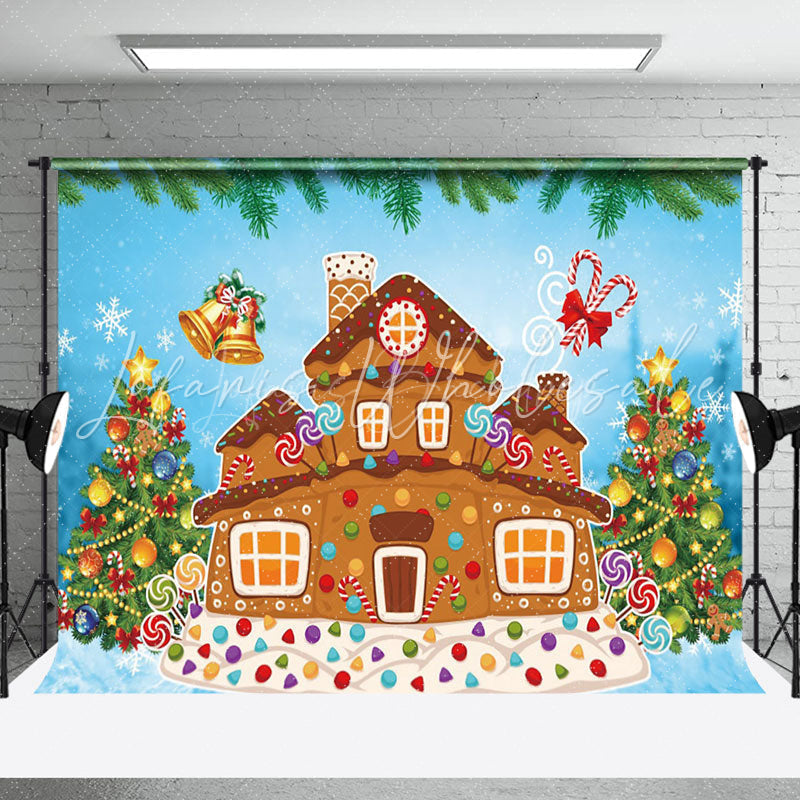 Lofaris Sweety Gingerbread Pine Merry Christmas Backdrop