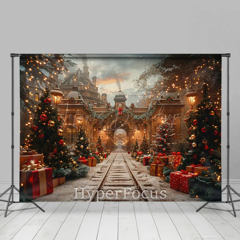 Lofaris Town Light Rail Festive Christmas Vibe Backdrop