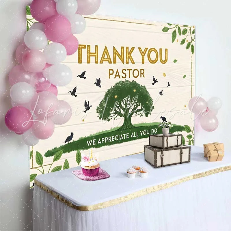 Lofaris Tree of Life Thank You Pastor Appreciation Backdrop Church Event Party Decorations Photography Background