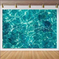 Lofaris Turquoise Ocean Water Surface Backdrop Summer Swimming Pool Party Decorations Photography Background