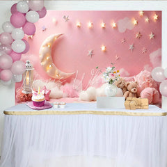 Lofaris Twinkle Twinkle Little Star Photography Backdrop Moon and Clouds Photo Background
