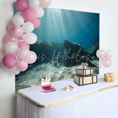 Lofaris Underwater Ocean Floor Sun Rays Backdrop Sea Bottom Marine Landscape Party Decorations Photography Background
