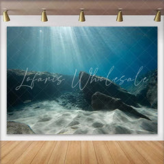 Lofaris Underwater Ocean Floor Sun Rays Backdrop Sea Bottom Marine Landscape Party Decorations Photography Background