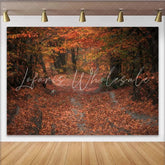 Lofaris Vibrant Autumn Forest Photography Backdrop with Rich Fallen Leaves Scenic Nature Background for Studio Photoshoots