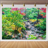 Lofaris Vibrant Autumn Garden Path Photography Backdrop Natural Scenery Background for Outdoor Photoshoot and Studio