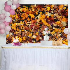 Lofaris Vibrant Autumn Leaves Photography Backdrop Natural Seasonal Background for Studio Portrait and Photoshoot