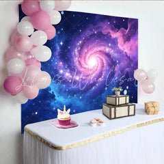 Lofaris Vibrant Blue Purple Galaxy Photography Backdrop Starry Cosmic Background for Studio Photoshoot and Party Decor