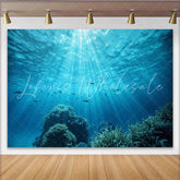 Lofaris Vibrant Blue Underwater Ocean Photography Backdrop with Sun Rays Lush Coral Reef and Fish Natural Studio Background for Photoshoot