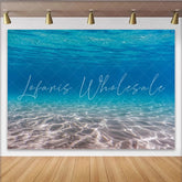 Lofaris Vibrant Blue Underwater Photography Backdrop with Sandy Ocean Floor and Sunlight Ripples Serene Studio for Aquatic Photoshoot