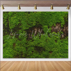 Lofaris Vibrant Green Moss Texture Photography Backdrop Natural Organic Background for Studio Portrait and Photoshoot